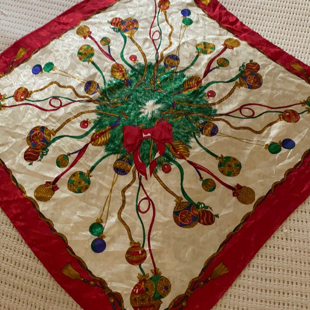 COPY - Vintage Christmas wrath silk scarf